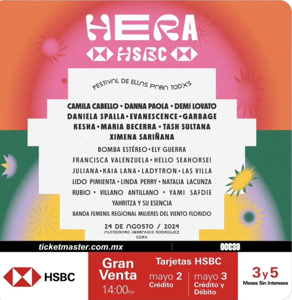 «FESTIVAL HERA HSBC: EMPODERA MUJERES CON MÚSICA»💗💪💃🎶