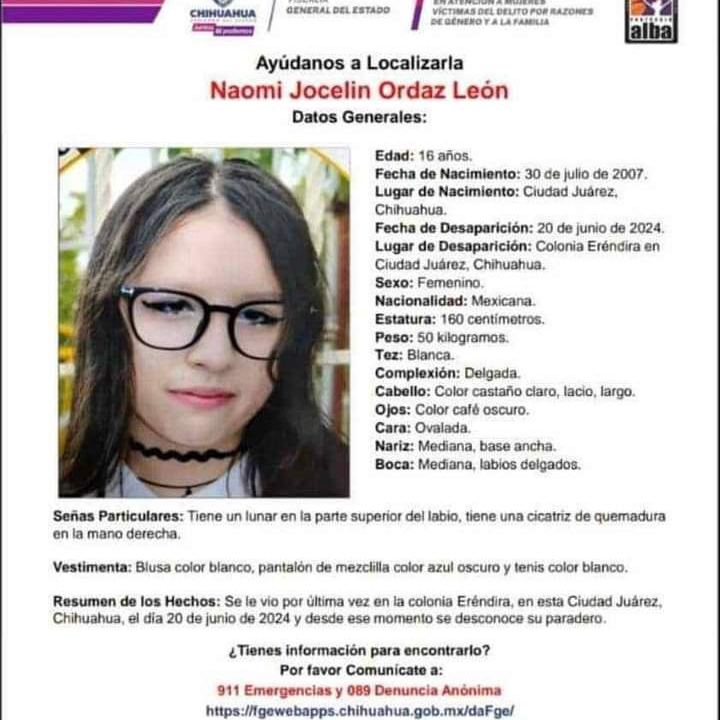 DESAPARECE JOVENCITA EN LA COLONIA ERÉNDIRA