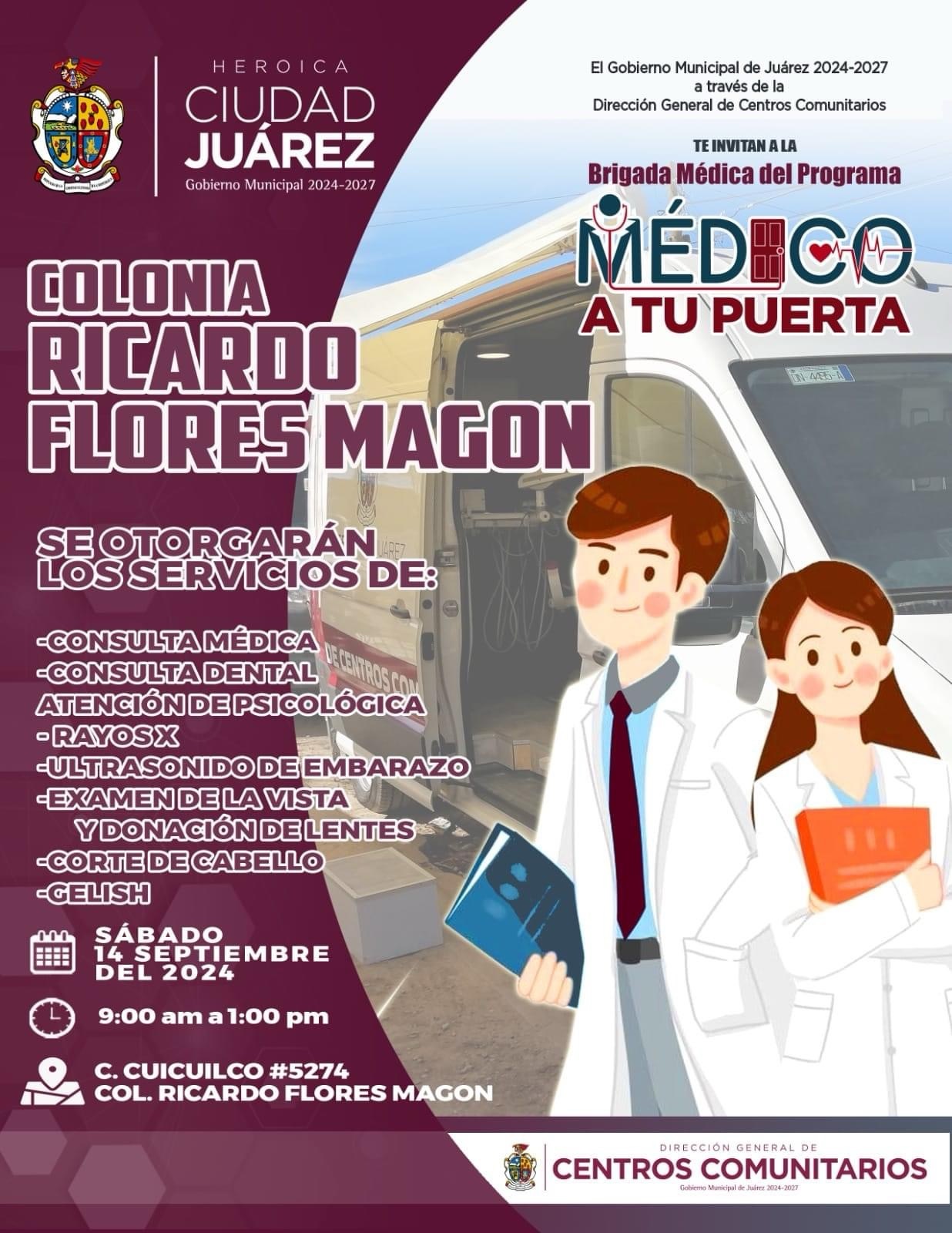 Atención vecinos de la Flores Magón: Brigada “Médico a tu Puerta” llega mañana a la&nbsp;colonia