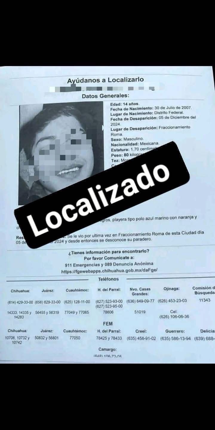 ¡LOCALIZAN SANO Y SALVO A MENOR DESAPARECIDO! 🎉🙌❤️🩹