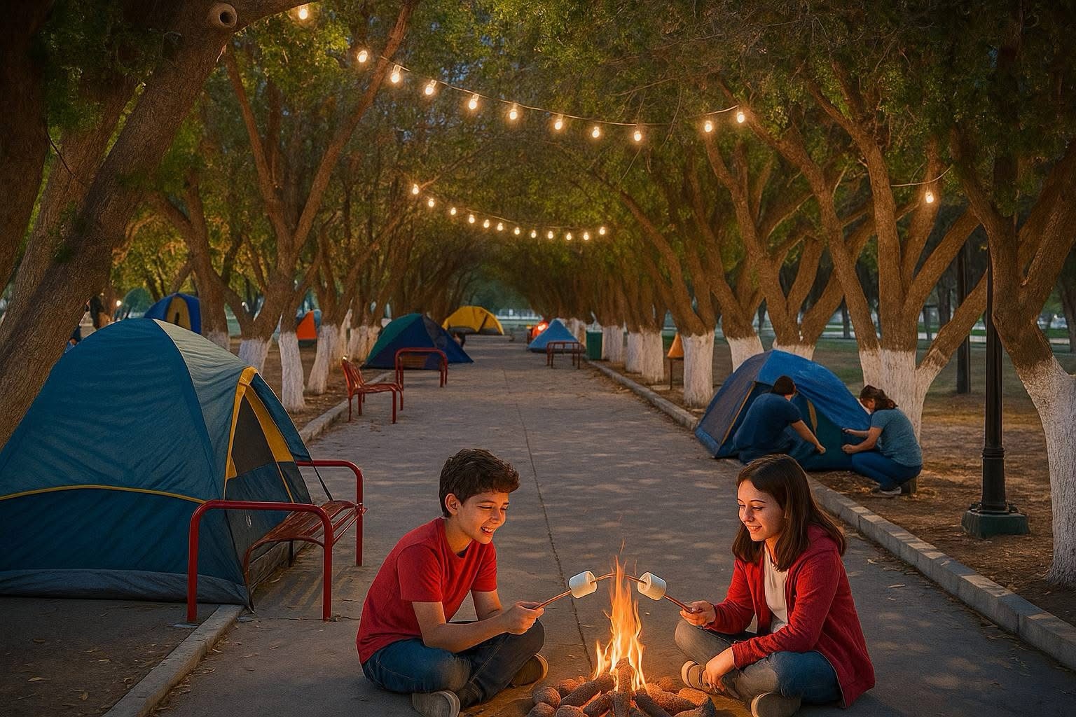REGRESAN LAS NOCHES DE CAMPAMENTO FAMILIAR AL PARQUE&nbsp;CENTRAL