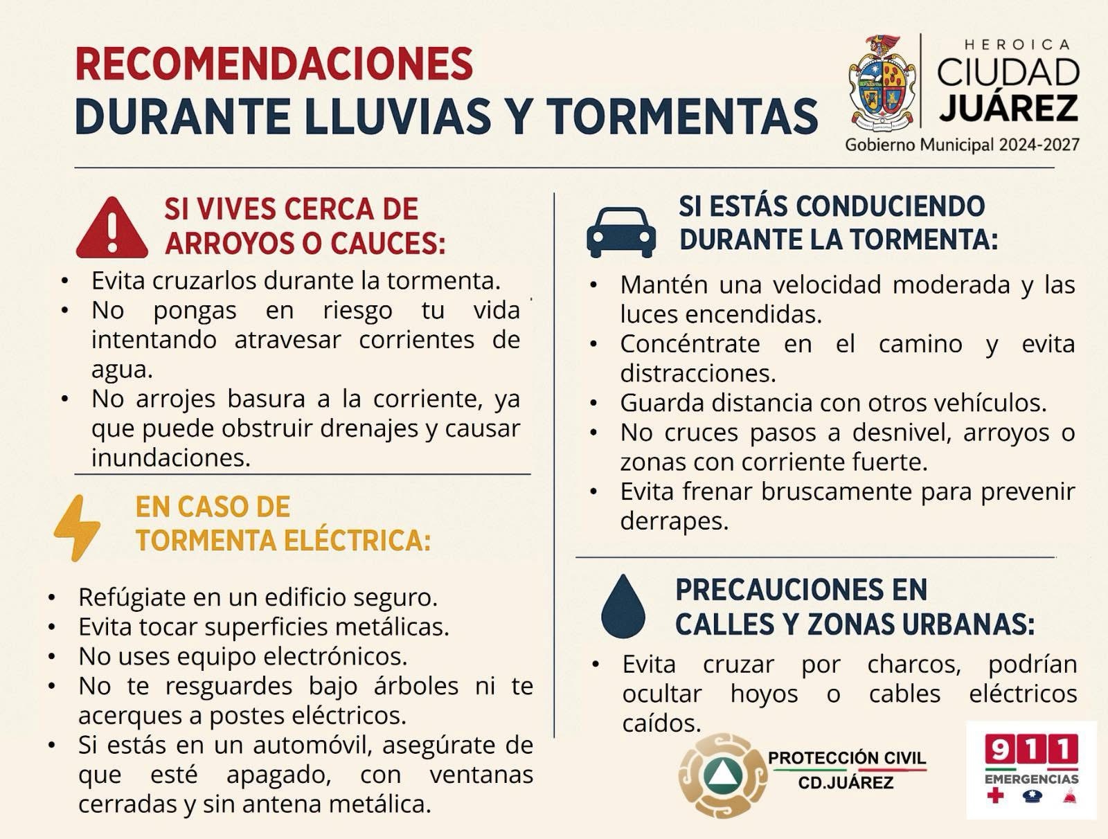 CONTINÚA ADVERTENCIA POR TORMENTAS EN CIUDAD&nbsp;JUÁREZ
