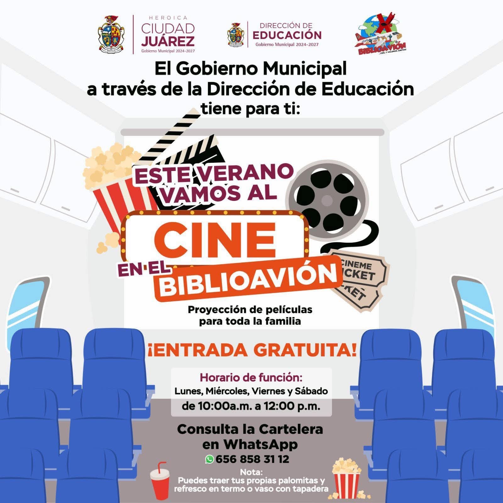 FUNCIONES GRATUITAS DE CINE EN EL&nbsp;BIBLIOAVIÓN