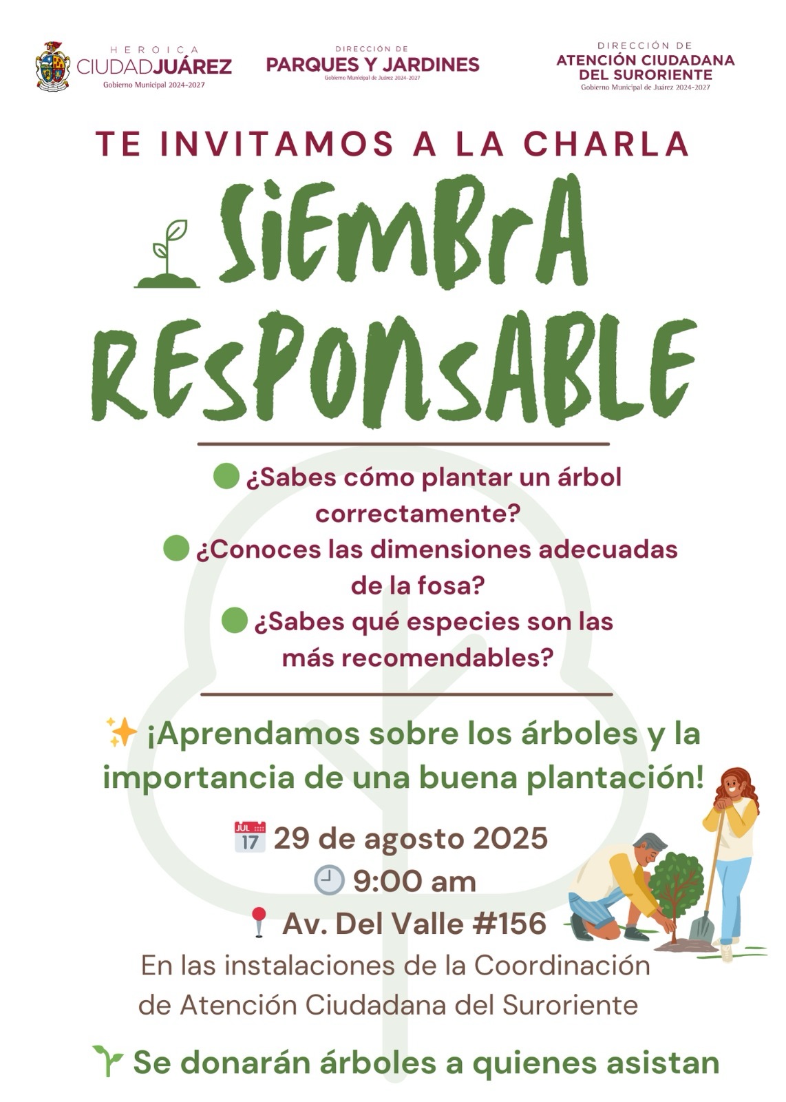 DONARÁN ÁRBOLES EN CURSO DE FORESTACIÓN&nbsp;URBANA