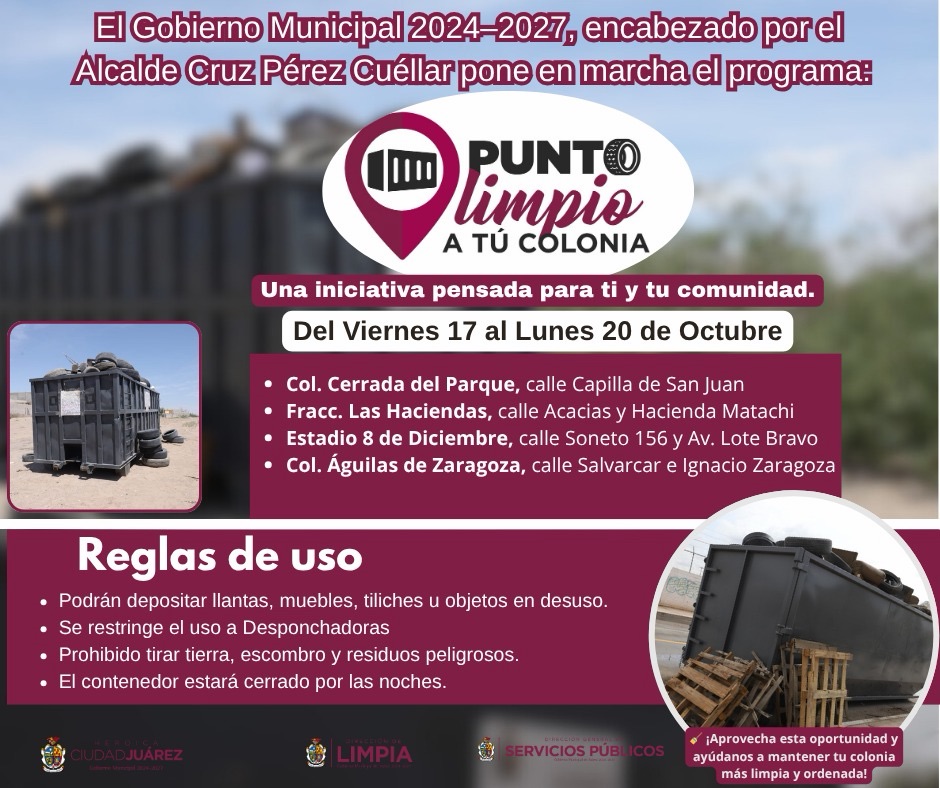 INSTALAN NUEVOS PUNTOS LIMPIOS EN JUÁREZ