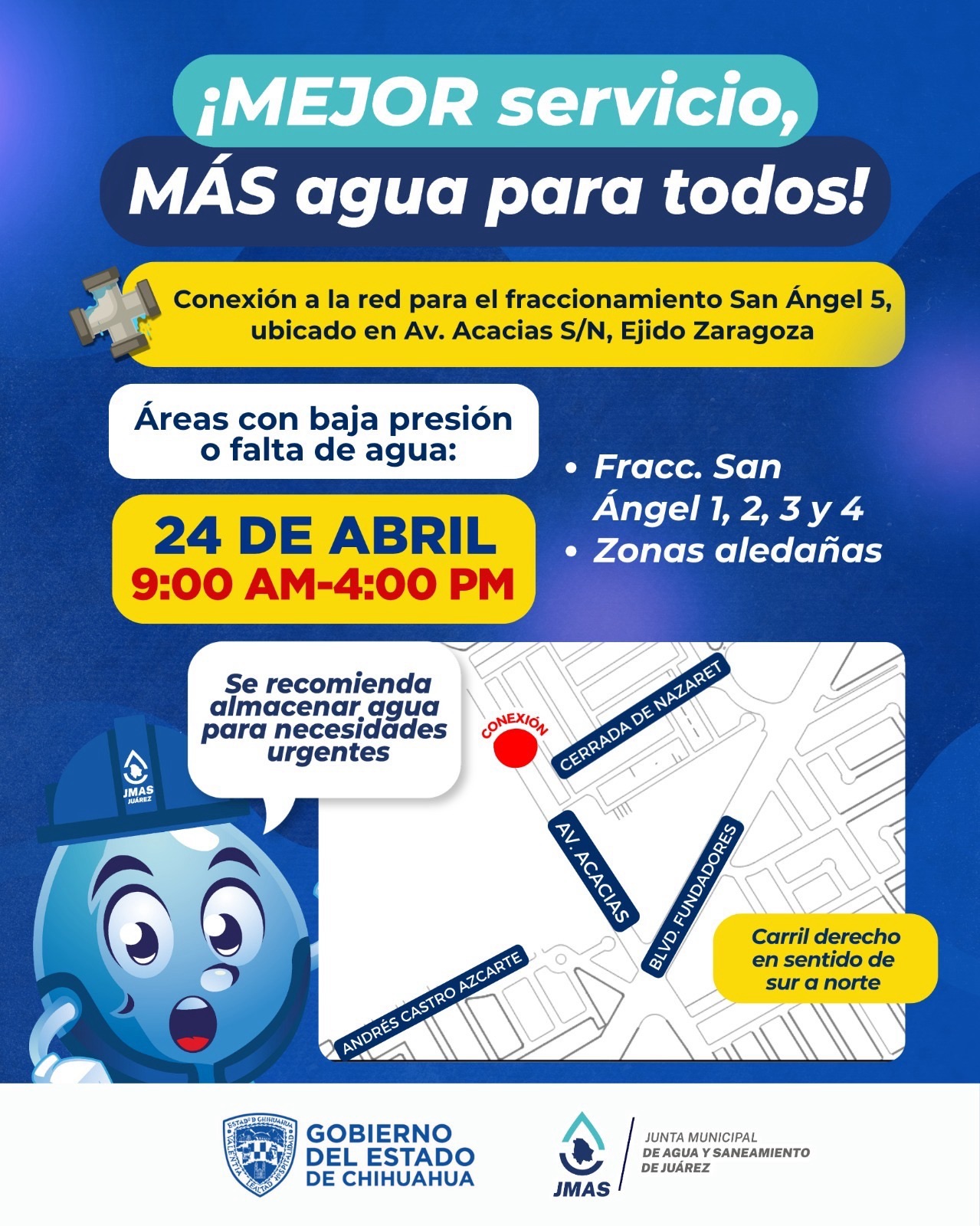 JMAS CONECTARÁ SAN ÁNGEL 5 A RED DE AGUA ESTE VIERNES