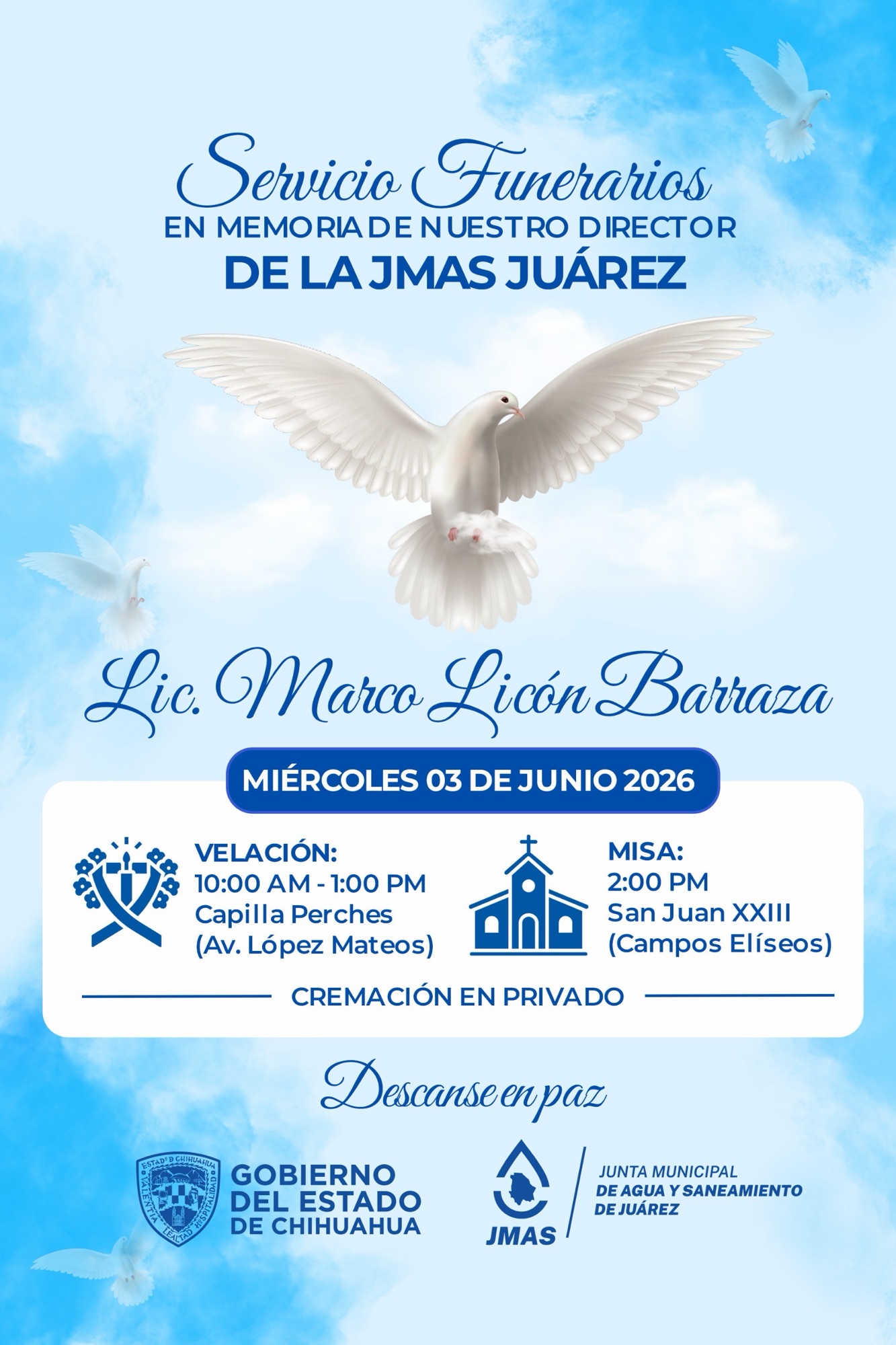 MARCO LICÓN RECIBIRÁ ÚLTIMO ADIÓS EN CIUDAD&nbsp;JUÁREZ