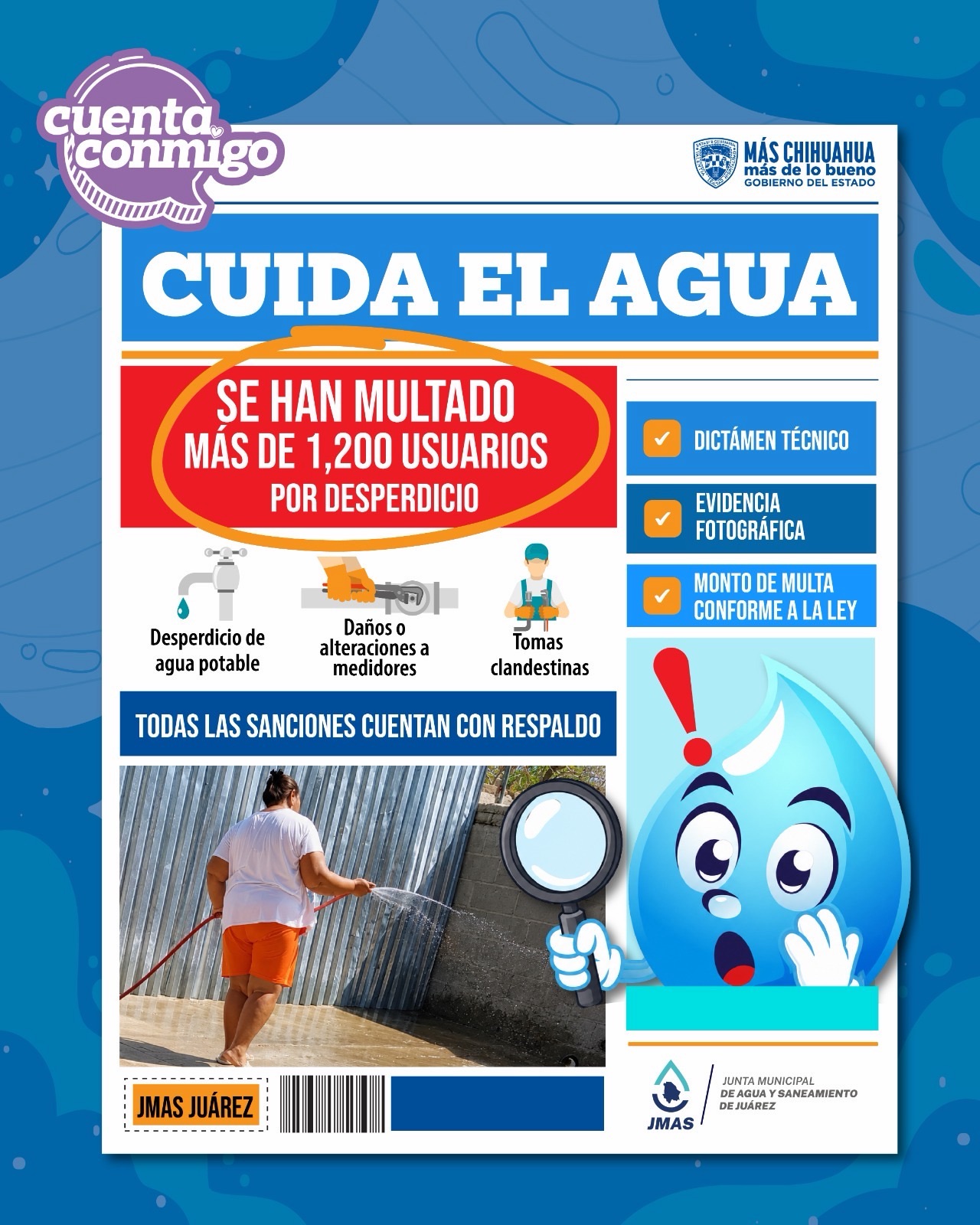 HA APLICADO JMAS MÁS DE 1,200 MULTAS POR MAL USO DEL&nbsp;AGUA