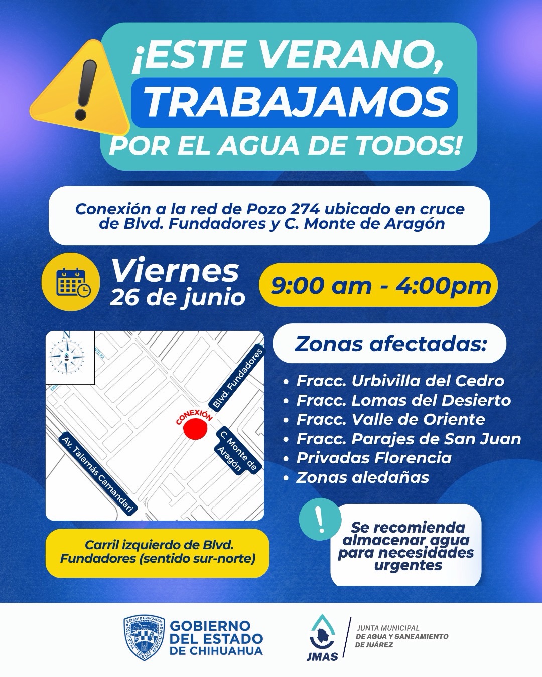 JMAS CONFIRMA CONEXIÓN EN POZO 274