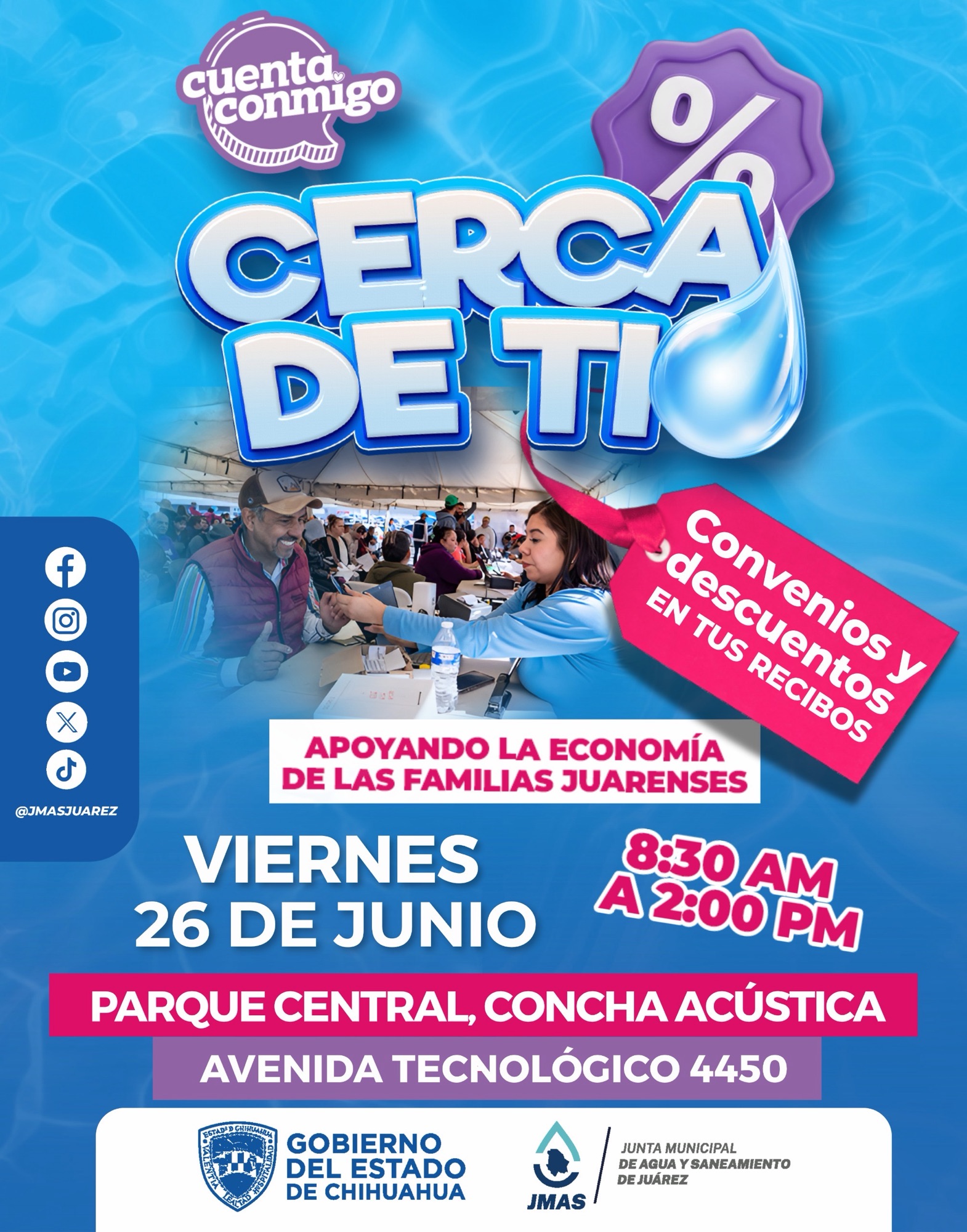 JMAS REALIZARÁ JORNADA “CERCA DE TI” EN PARQUE CENTRAL