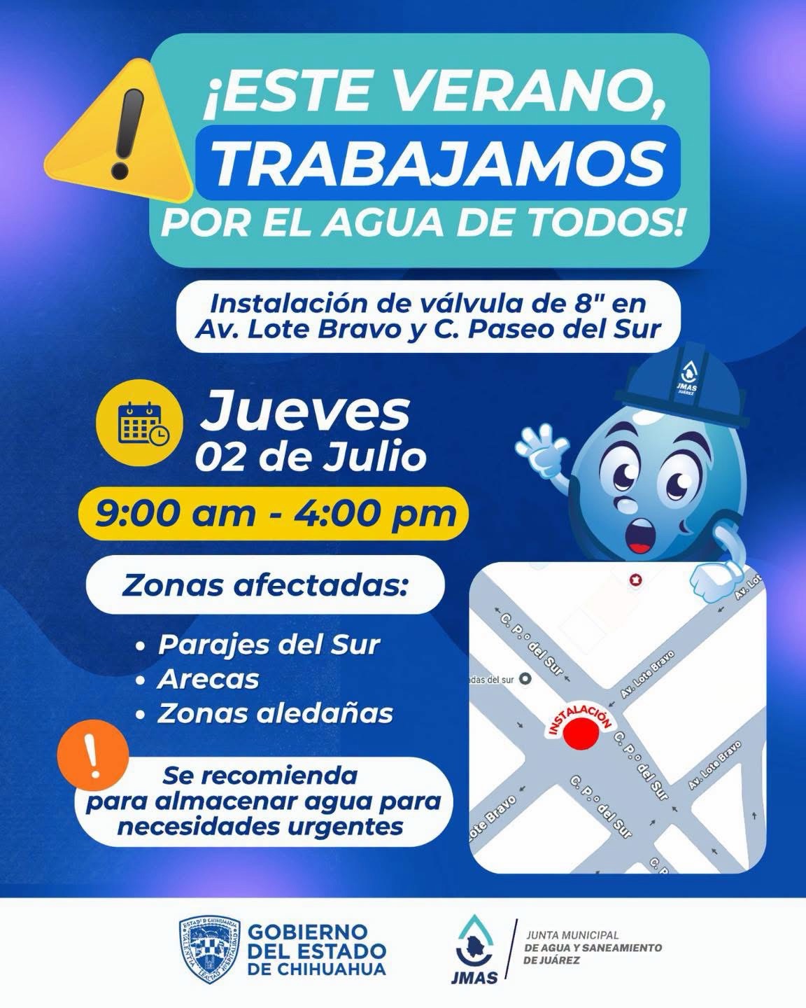 SE VA EL AGUA ESTE JUEVES EN PARAJES DEL SUR