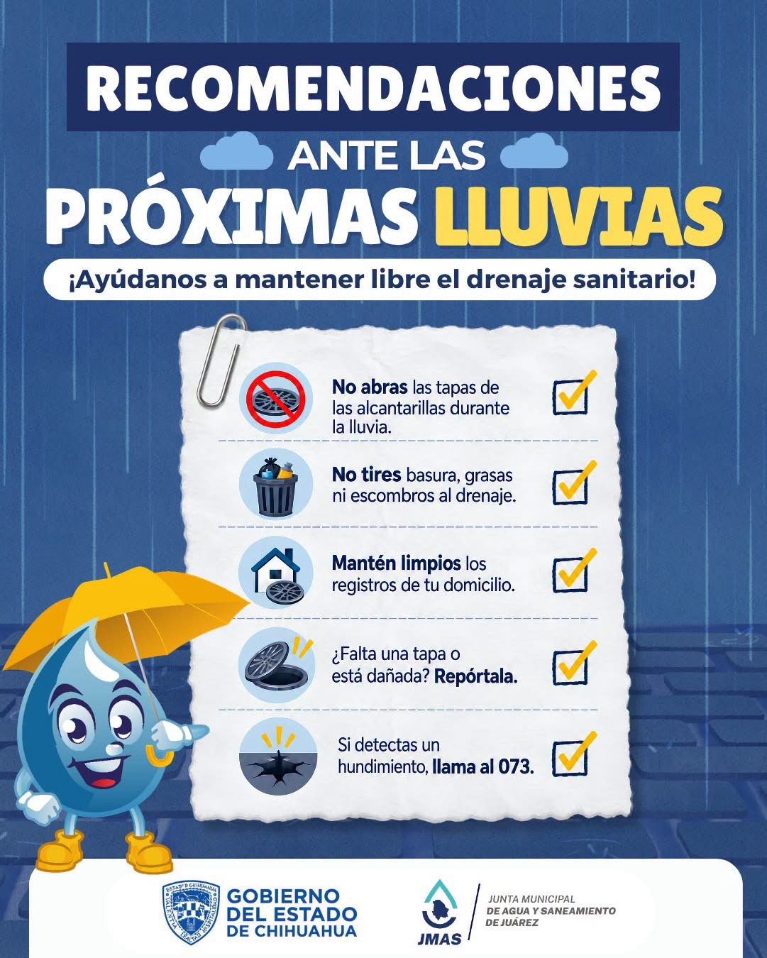 JMAS REVISA REDES DE AGUA Y DRENAJE TRAS LA TORMENTA EN&nbsp;JUÁREZ