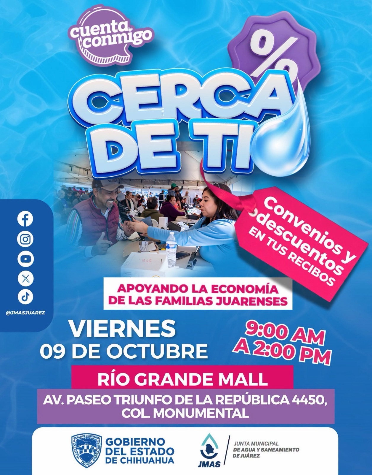 JMAS LLEVARÁ DESCUENTOS DE HASTA 90% EN ADEUDOS A RÍO GRANDE MALL