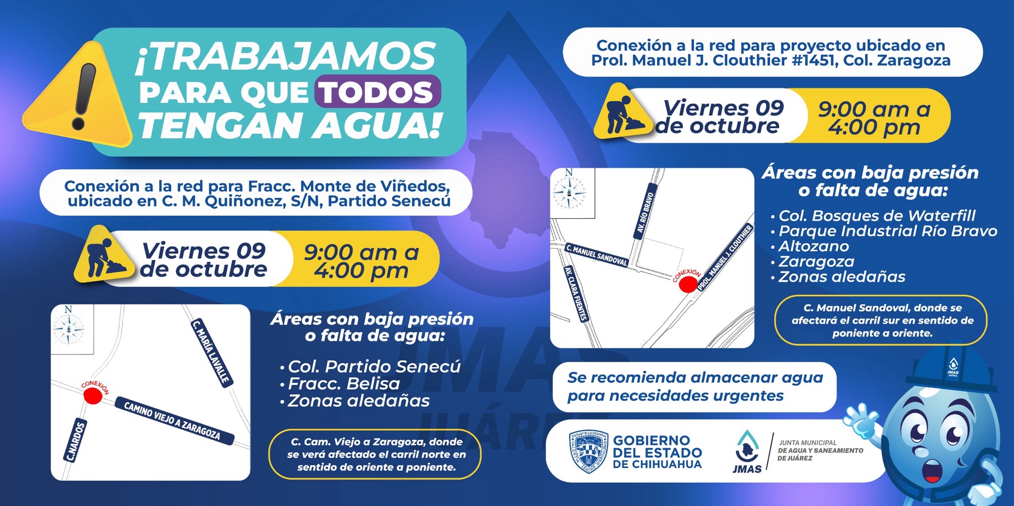 JMAS REALIZARÁ CONEXIONES Y PODRÍA SUSPENDER EL AGUA ESTE VIERNES