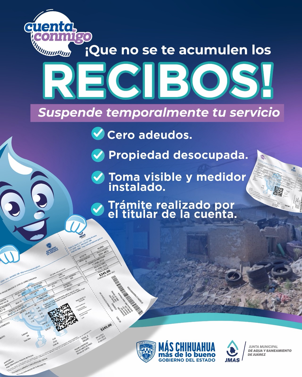 SI TU CASA ESTARÁ SOLA MÁS DE UN MES, PUEDES EVITAR ADEUDOS DE&nbsp;AGUA